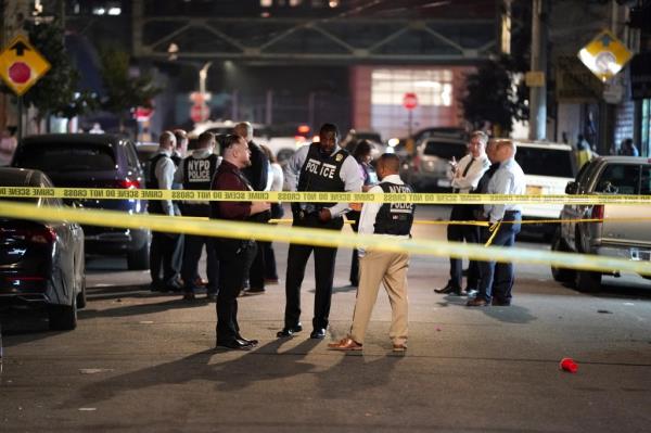 Police at the scene wher<em></em>e a five year old was reportedly shot on White Plains Road at E213rd Street in the Bronx, NY
