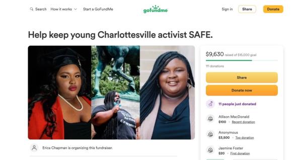 A screengrab of the GoFundMe page.