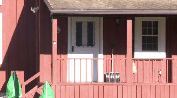 The front door of the suspect's home.