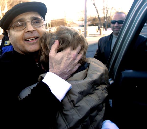 Reputed mobster Martin Taccetta hugs his mother, Ida Taccetta,.
