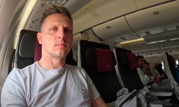 Josh Cahill was banned from ever flying Qatar Airways again after posting a review to YouTube -- wher<em></em>e he boasts more than 650,000 subscribers -- that was critical of every point of the customer experience, including to the seating arrangement, entertainment options and food.