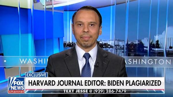 Roger Severino is pictured on the set of Jesse Watters Primetime Thursday night.