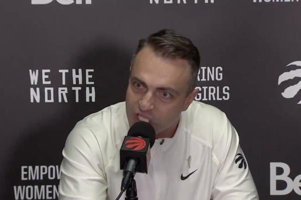 Darko Rajakovic slams the officials after the Raptors' loss to the Lakers.