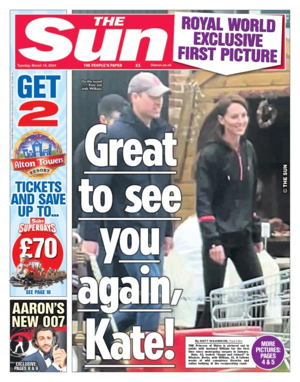 Sources later told The Sun the Prince and Princess of Wales had stopped by the stand after watching their children play sports. 