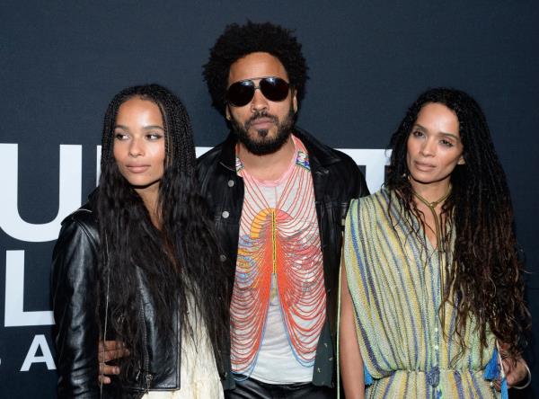 Zoe Kravitz, Lenny Kravitz, and Lisa Bo<em></em>net on February 10, 2016