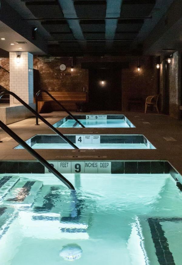 Pool at Bathhouse spa in Williamsburg.