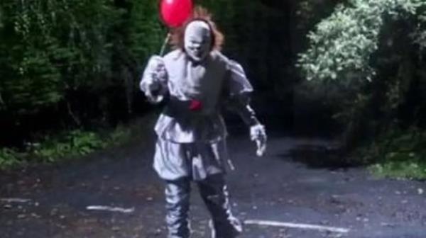 A spooky clown stalking to streets of a quiet rural village has produced a video daring police to catch him. The clown, dressed in a Pennywise outfit, has been leaving red balloons around the Scottish village of Skelmorlie. Pennywise was the fictio<em></em>nal killer clown in Stephen King's 1987 classic IT which kills children roughly every 27 years in Derry, Maine, in the US. A Facebook account for the Skelmorlie clown has been set up with the name Cole Deimos, claiming he 'studied at Clown School'.
