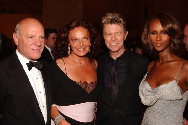 Barry Diller, Diane von Furstenberg, David Bowie and Iman at the 2005 CFDA Fashion Awards