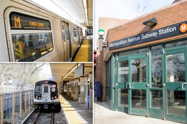 MTA Metropolitan avenue station, Last stop for the M train. Middle Village, Queens NY