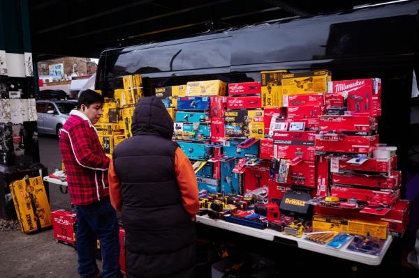 Stolen goods for sale in Queens. 