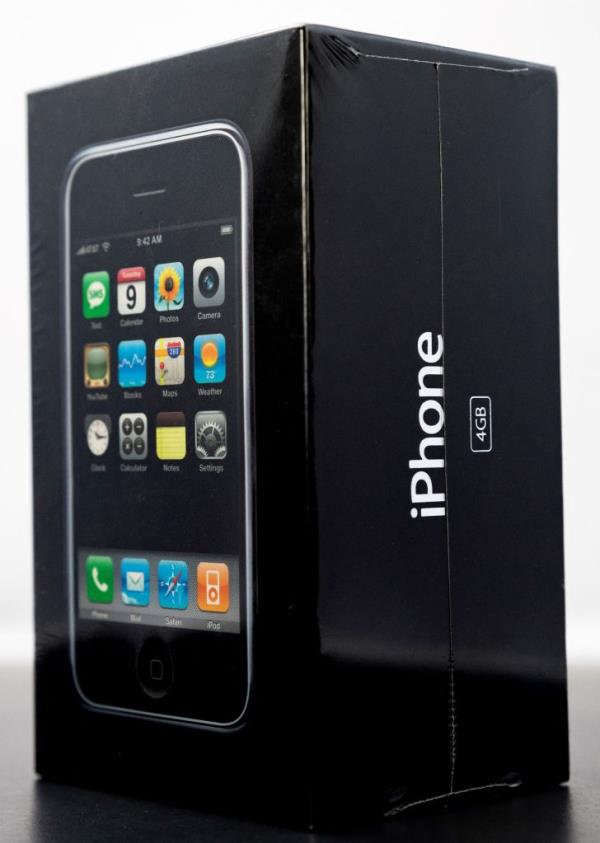The iPhone was still in its factory wrapping.