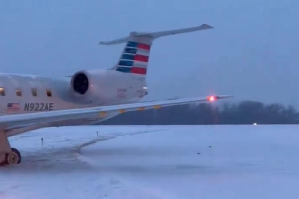 A view of the plane on the field.