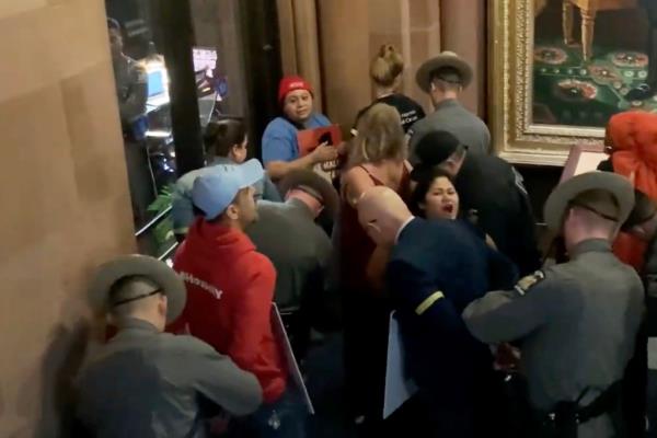 Housing Justice for All members called on the governor and legislature to reject the compromise on the bill.