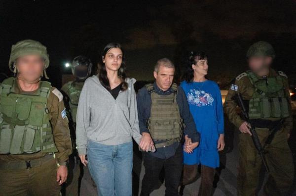 American-Israeli hostages Judith Raanan and her daughter, Natalie, were delivered to the Red Cross on Friday, October 20, 2023, and returned to Israel 