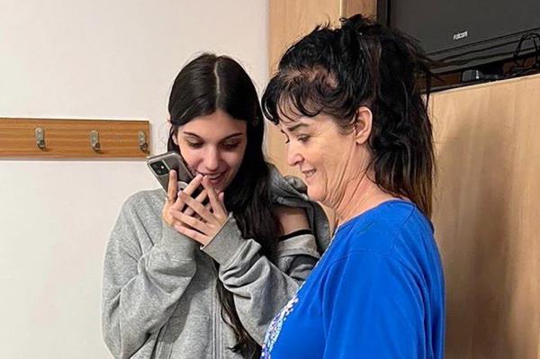 Natalie and Judith are seen speaking on the phone with President Biden after being held hostage and later released by Hamas.