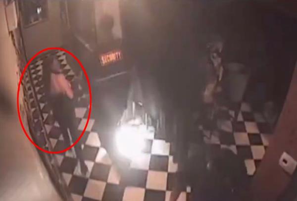 Reel is seen in the security footage.