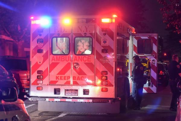 Ambulance leaving scene.
