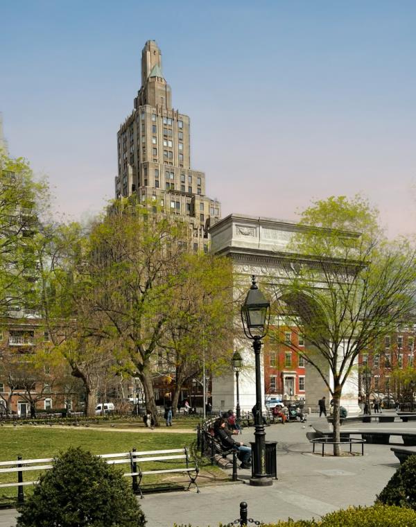 Exterior of One Fifth Avenue. 