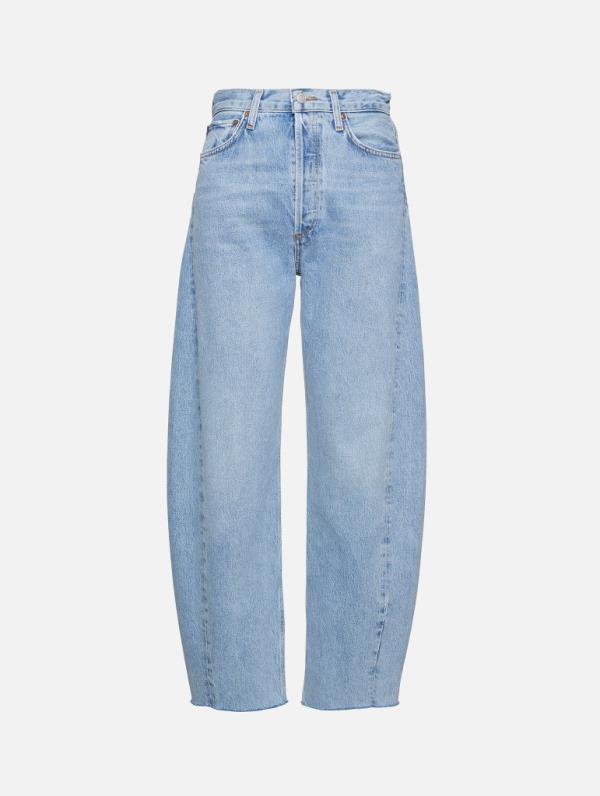 Image of a pair of light-wash Agolde jeans