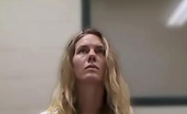This image from video provided by the Utah State Courts shows Ruby Franke, during a virtual court appearance, Sept. 8, 2023 in St. George, Utah.