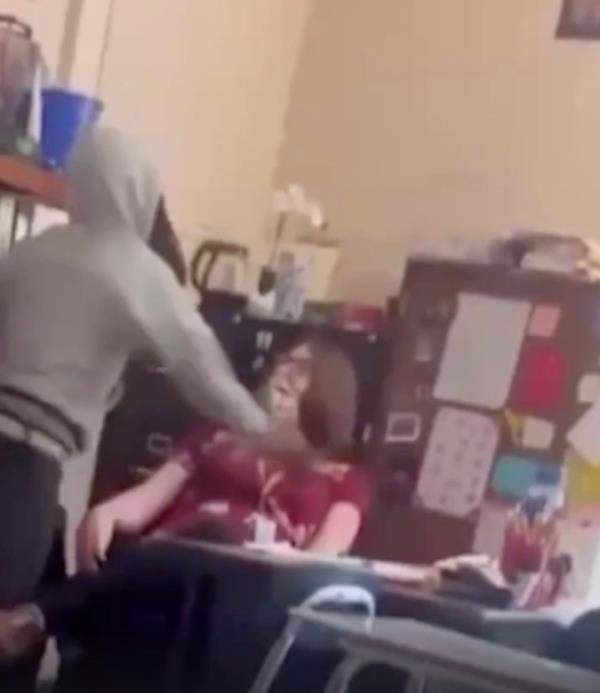 Student lunges at teacher. 