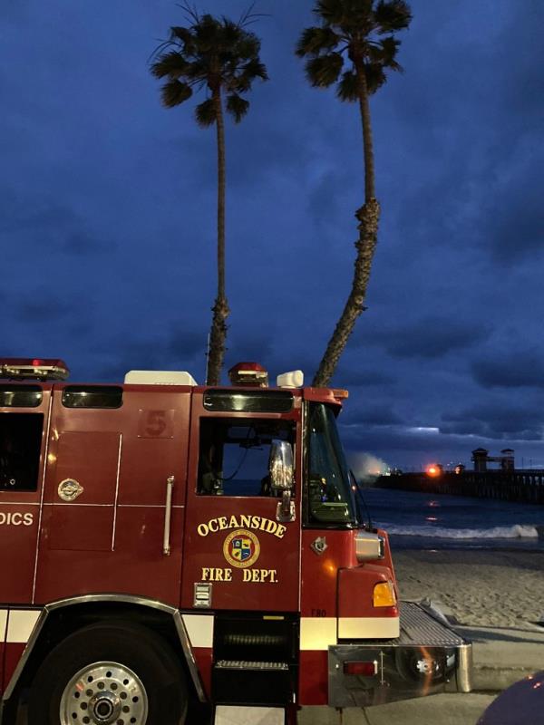 The Oceanside Fire Department said they are till working the pier fire late into Thursday night.