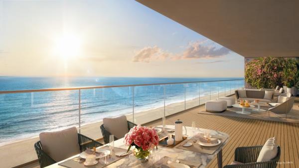 Exterior of outdoor space at the coming penthouse. 
