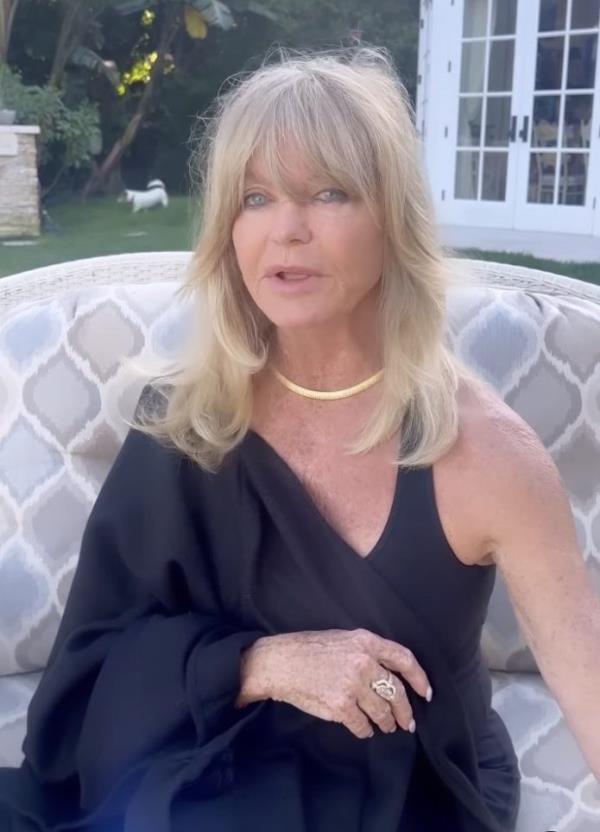 Goldie Hawn speaks in an Instagram video.