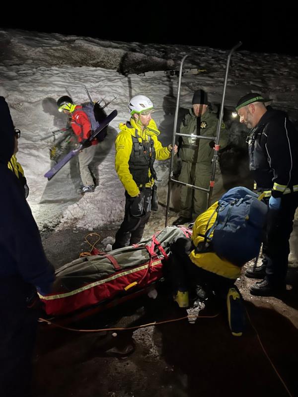 Injured climber on Mount Shasta. 