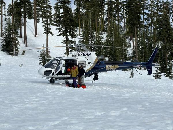 Rescue chopper on Mount Shasta. 