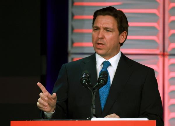 Republican presidential candidate Florida Gov. Ron DeSantis speaks during the Florida Freedom Summit at the Gaylord Palms Resort on November 04, 2023 in Kissimmee, Florida. 