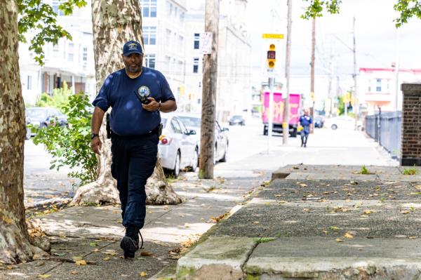 Philadelphia's Crime Scene Unit look for evidence including three bullets scattered along the sidewalk in Philadelphia, on Tuesday, July 4, 2023.