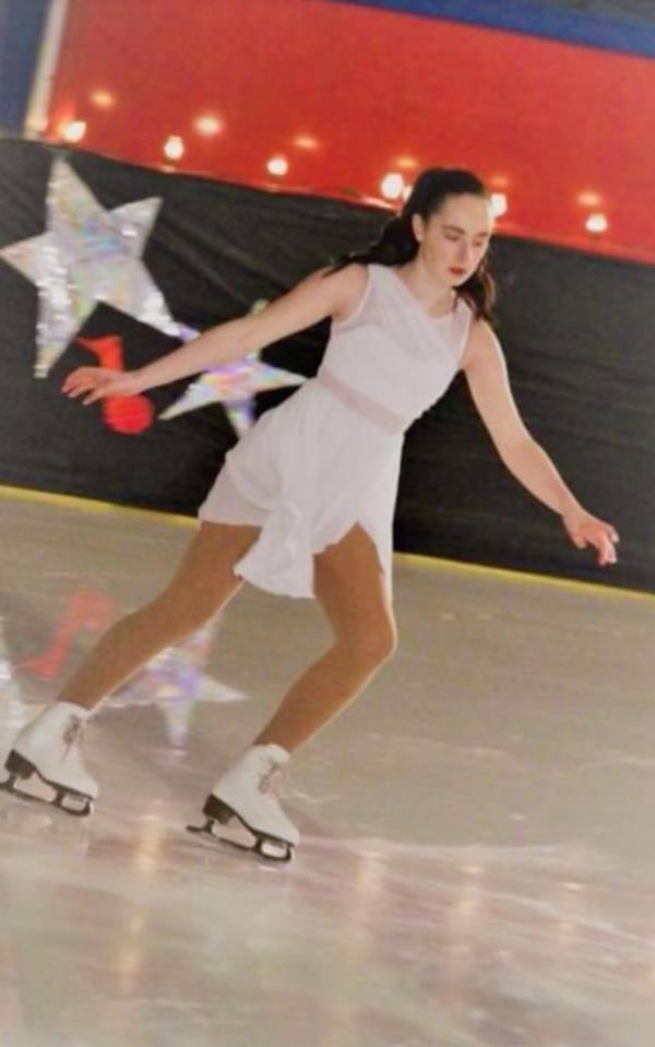 young woman skating