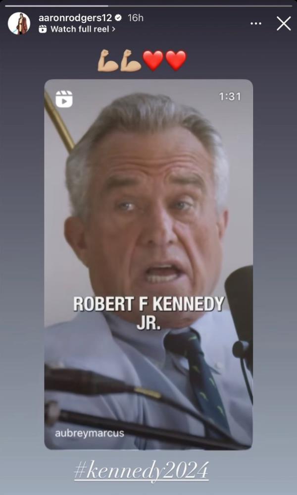 Rodgers shared clips of Kennedy on social media.