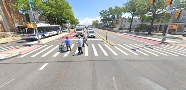 The intersection of Woodhaven Boulevard mid-block near 91st Avenue is pictured in a Google Streetview.</p>

<p>　　A man in his 60s was killed when he tripped over a center median and was struck by two vehicles at 91 Avenue and Woodhaven Boulevard on New Year's Day.
