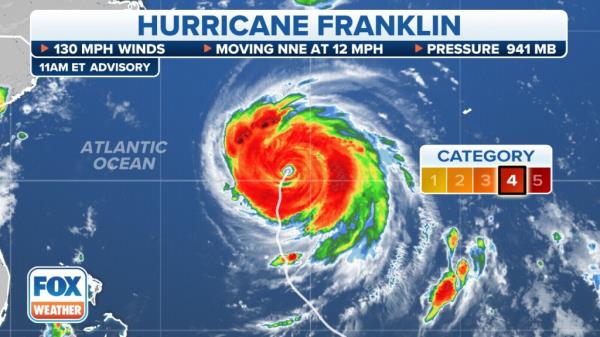 satellite image of Hurricane Franklin