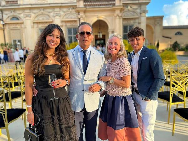 Grace O’Malley-Kumar, 19, with her family.