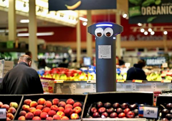 Along with security cameras, security robots such as this one in San Francisco are helping to prevent 
