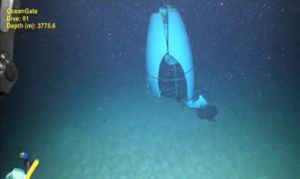 Eerie photo of Titan's tail cone on bottom of ocean floor