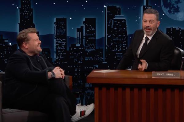 Jimmy Kimmel with James Corden. 