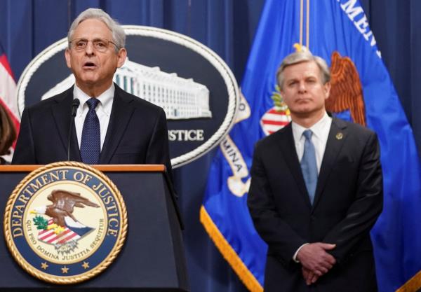 Attorney General Merrick Garland and FBI Director Christopher Wray