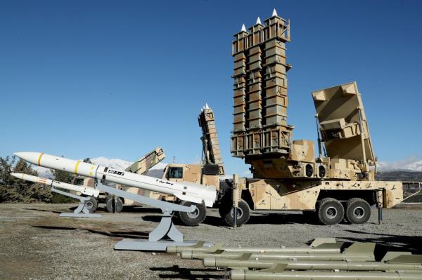 A Sayad-3 missile during the unveiling of the Arman defense systems at an undisclosed location, in Iran.
