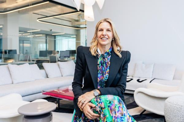 CEO Caryn Seidman-Becker sitting at her office in CLEAR headquarters, Chelsea, Manhattan on May 22, 2024.