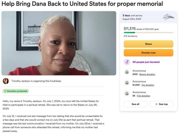 A GoFundMe for Dana Jackson's funeral and autopsy has raised over $11,000.