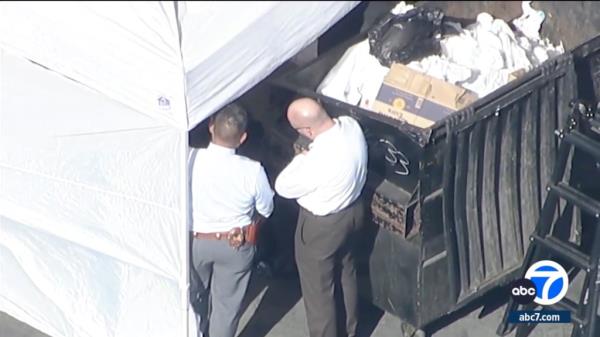 a homeless man scavenging for recyclables found a woman’s torso inside a dumpster a<em></em>bout five miles from the suspect’s Tarzana home.