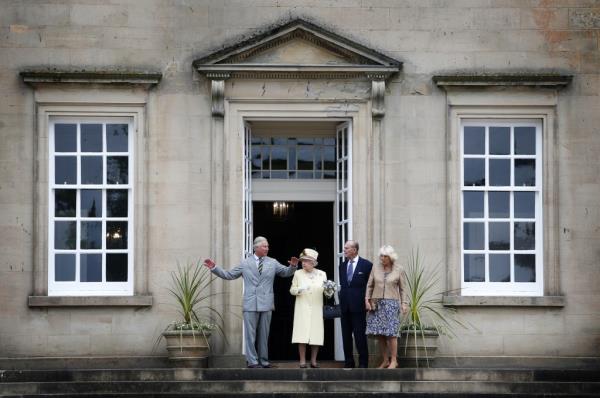 Queen Elizabeth II and the Duke of Edinburgh and with the Duke and Duchess of Rothesay