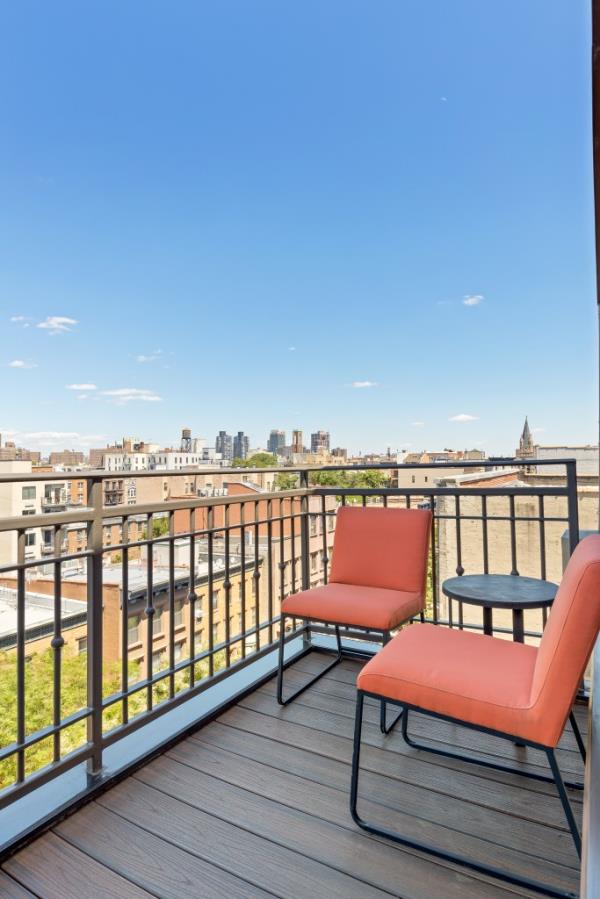 One of two balconies.