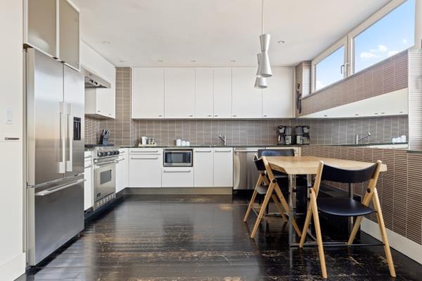 The kitchen with a breakfast area.