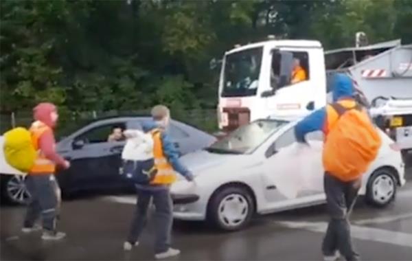 Radical climate protesters in Munich, Germany were dragged forward by a vehicle after they refused to move from incoming traffic, according to a video the enviro<em></em>nmental group posted on X. 
