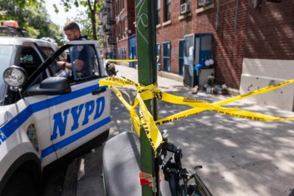 NEW YORK, NEW YORK - SEPTEMBER 21: Police and crime scene investigators work at a Bronx day care center, after a 1-year-old child died and three other children were injured from alleged exposure to the drug fentanyl last Friday, on September 21, 2023 in New York City. According to court records, authorities have already found a kilo of fentanyl stored on playmats in the center, along with a device to pack the drug into bricks for sale. Two people have been arrested and more arrests are expected. (Photo by Spencer Platt/Getty Images)